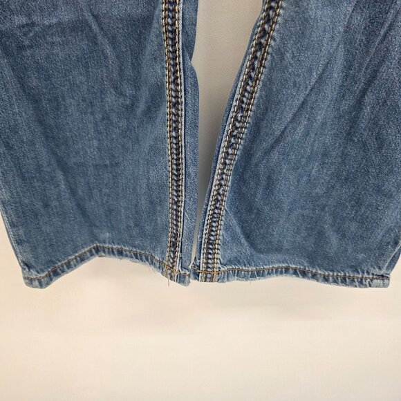 Seven7 Distressed Straight Leg Jeans Medium Wash Contrast Stitch Men’s 40x32 - Picture 4 of 16